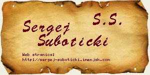 Sergej Subotički vizit kartica